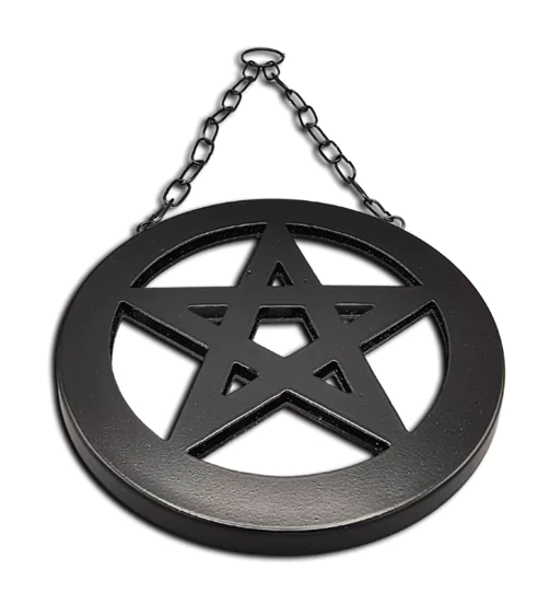 Metaal Muurslinger muur Spiegel Pentakel 18cm