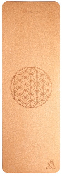 Kurk yogamat met Flower of lIfe