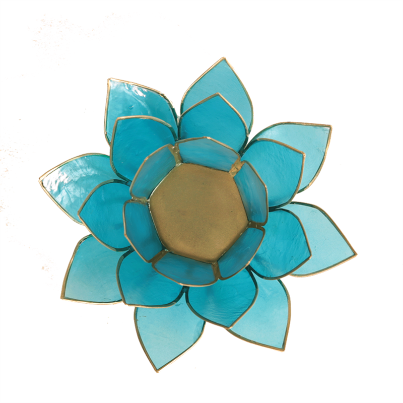 Lotus sfeerlicht blauw 5e chakra goudrand