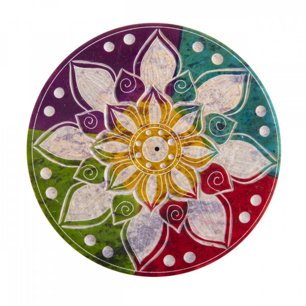 Wierookhouder zeepsteen mandala