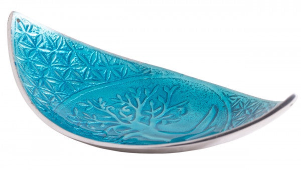 Schaaltje Tree of Life aluminium turquoise maan