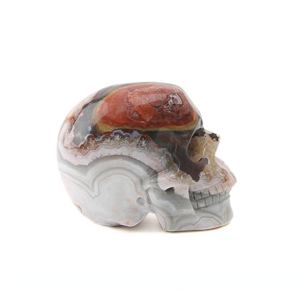 Agaat Crazy Lace Skull - 1