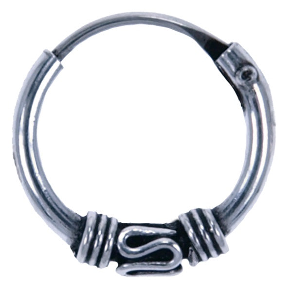 Zilveren oorbellen Bali stijl - 1