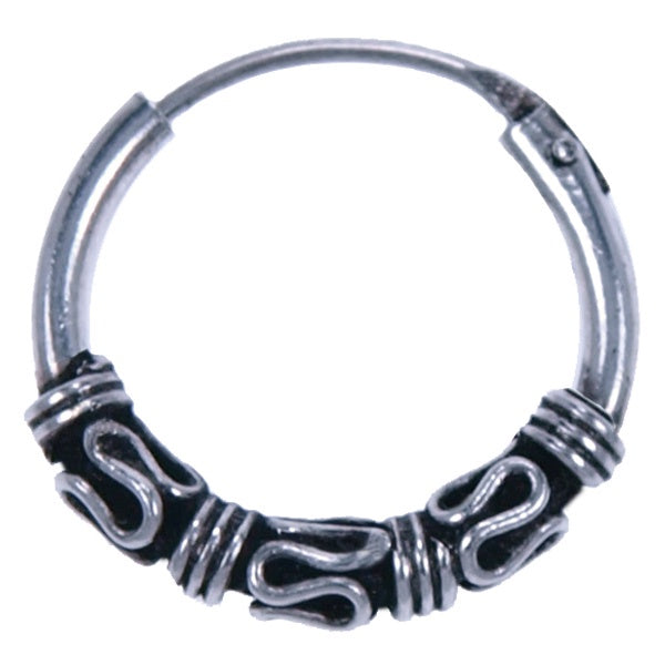 Zilveren oorbellen Bali stijl - 2