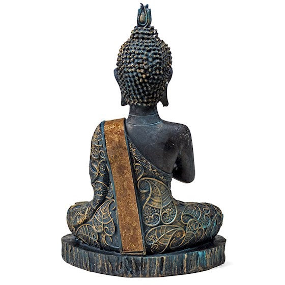 Boeddha in Meditatie antieke finish Thailand 380 gram