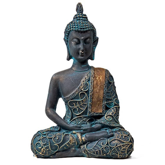 Boeddha in Meditatie antieke finish Thailand 165 gram