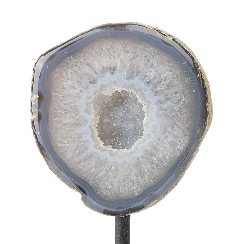 Agaat Geode op metalen standaard - 3