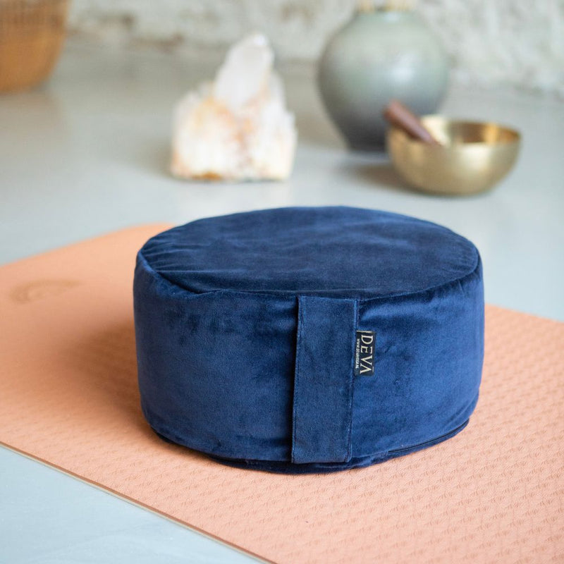 Deva Yoga - Meditatiekussen velvet - Dark Blue