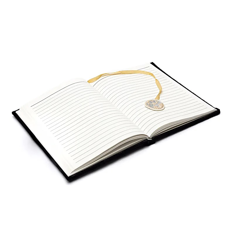 Notitieboek fluweel zwart met maanfasen