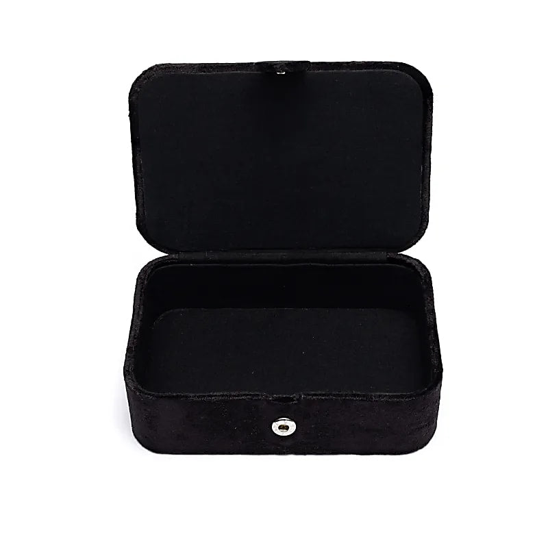 Sieraden / tarotdoos fluweel zwart met maanfasen