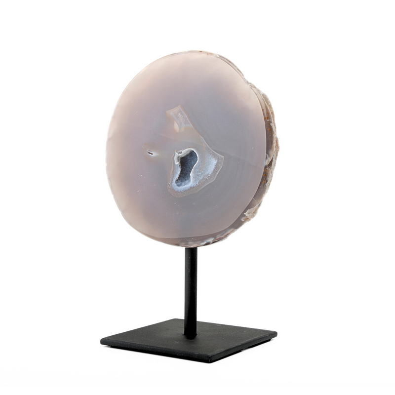 Agaat Geode op metalen standaard - 4