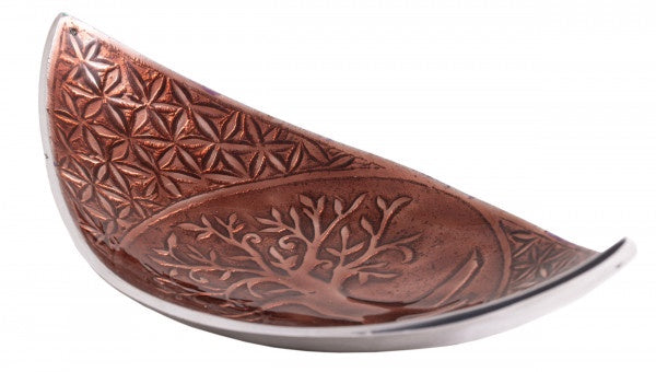 Schaaltje Tree of Life aluminium bruin maan