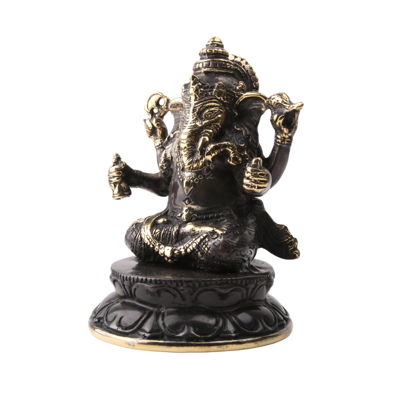 Ganesha op Lotus Messing