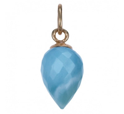 Zilveren hanger Larimar Gold Plated