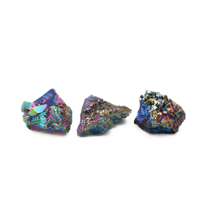 Titanium Aura Amethist Ruw Set – 3
