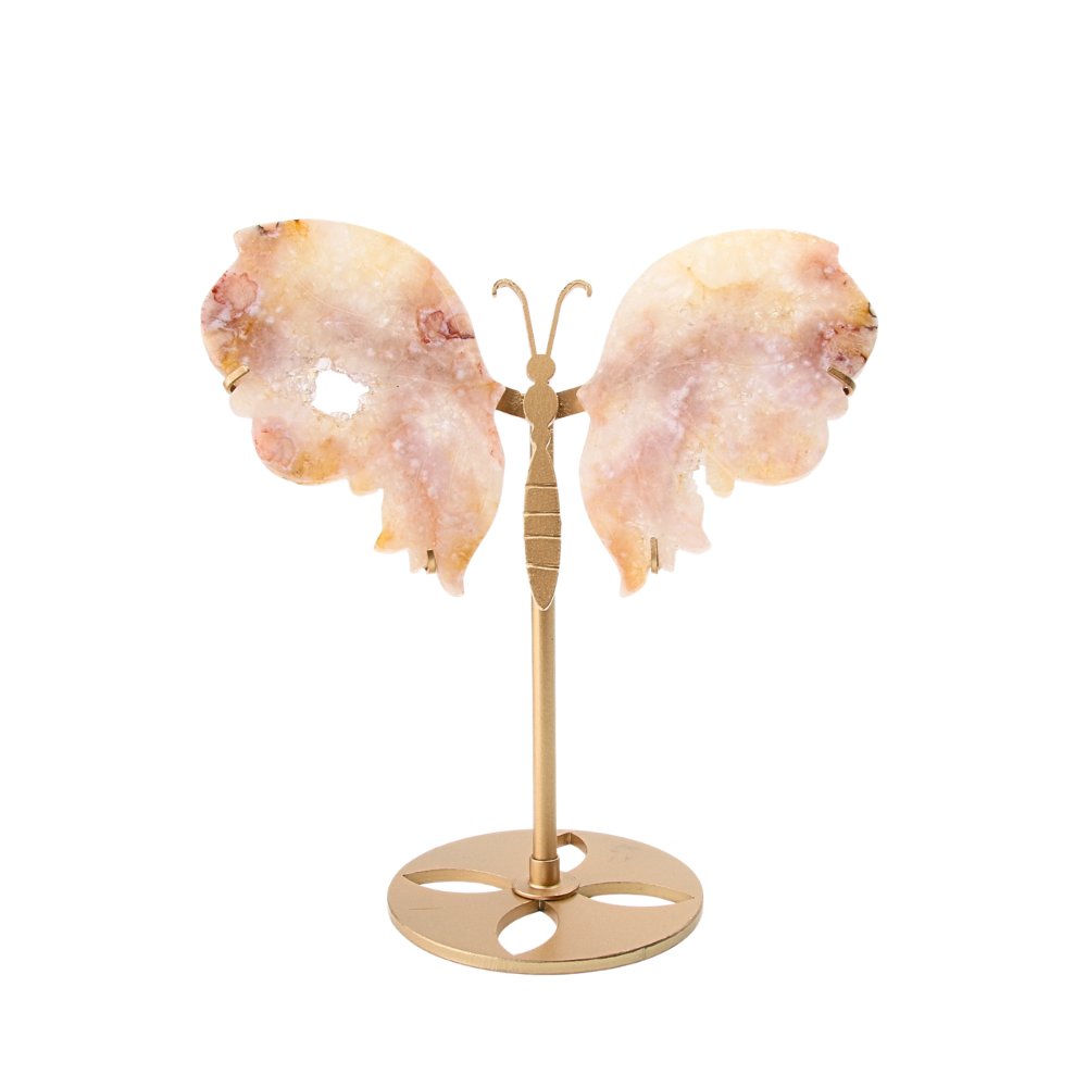 Vlinder Roze Agaat op standaard - 5