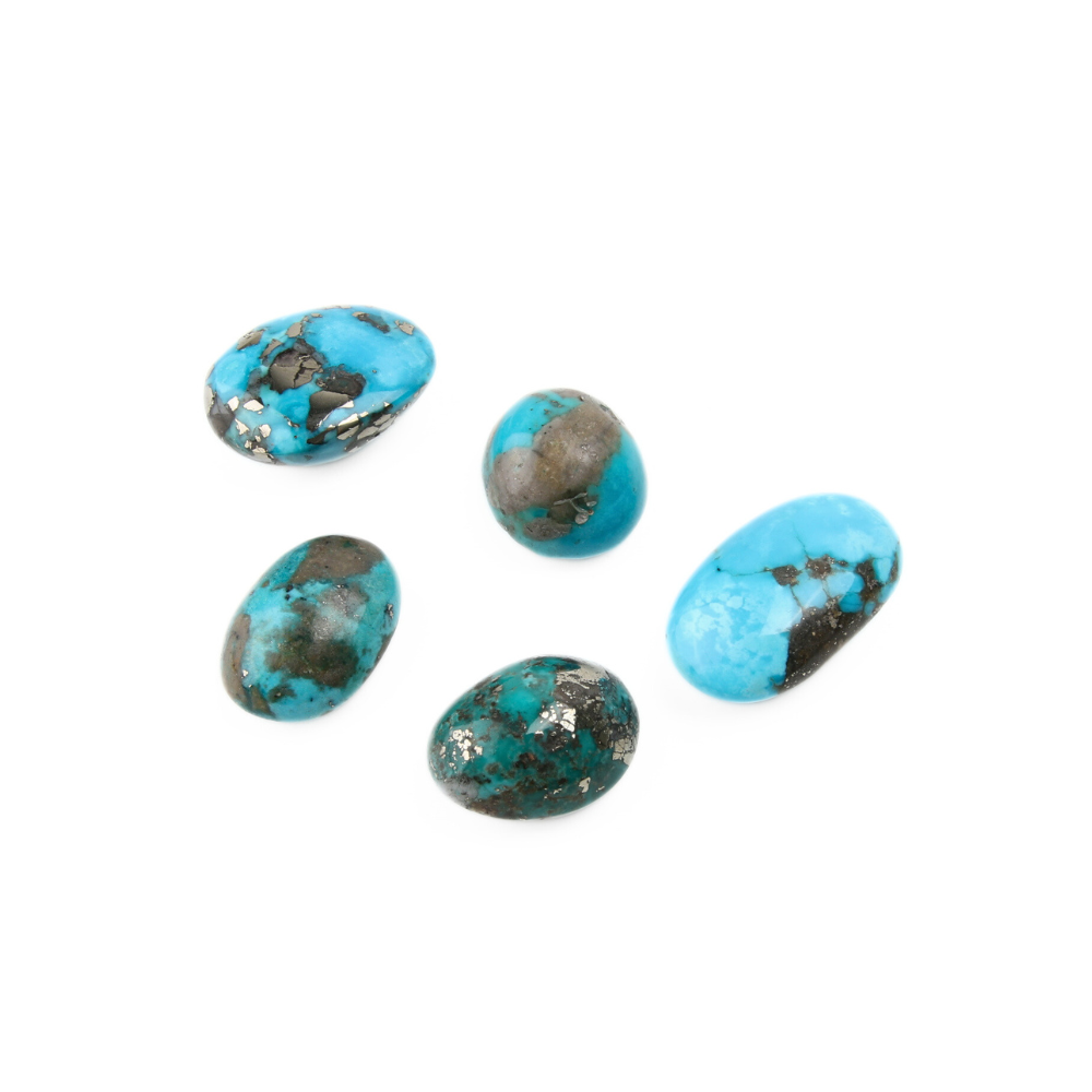 Turkoois met Pyriet Trommelsteen