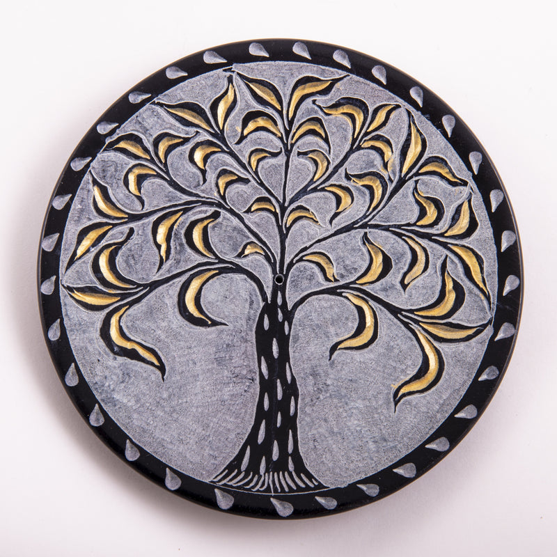 Wierookhouder Tree of life black-gold 13cm