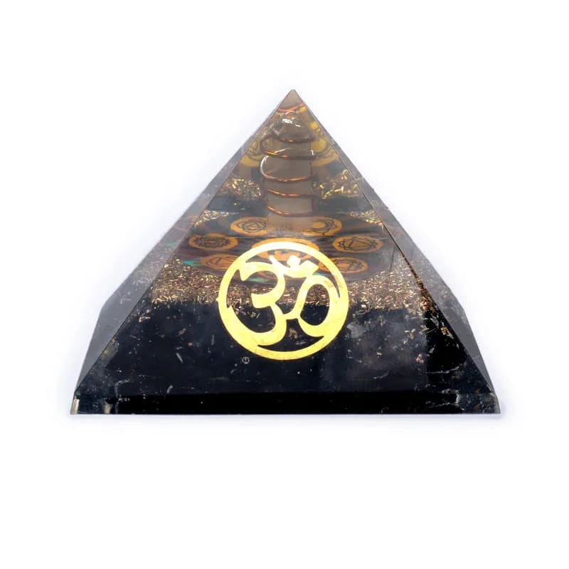 Orgoniet chakra piramide zwarte toermalijn met ohm