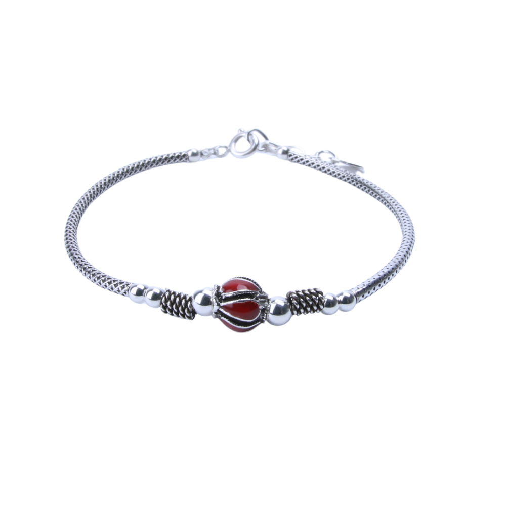 Zilveren armband Emaille bedel - 3