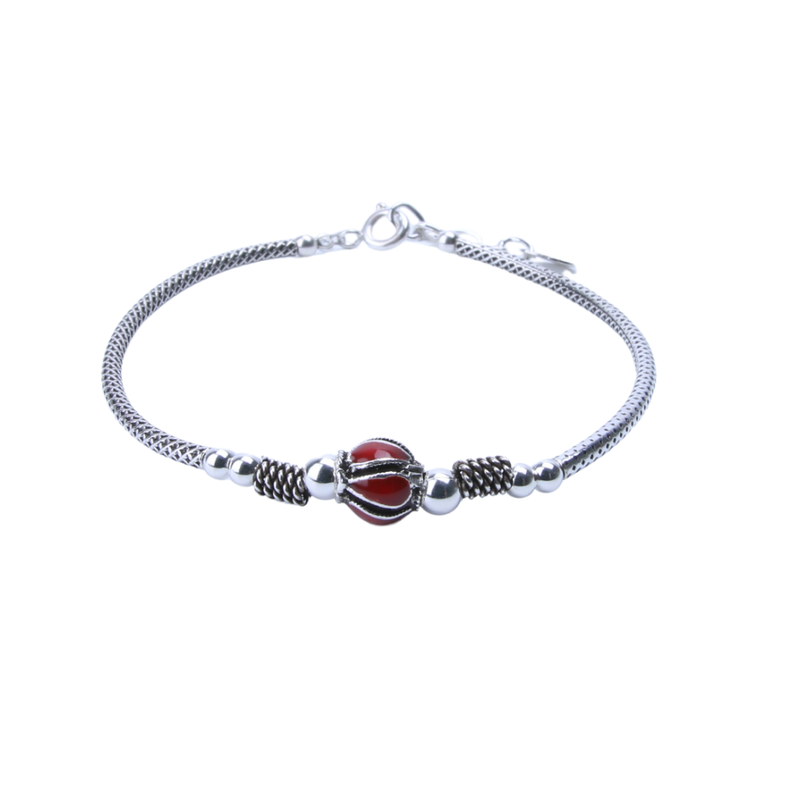 Zilveren armband Emaille bedel - 3