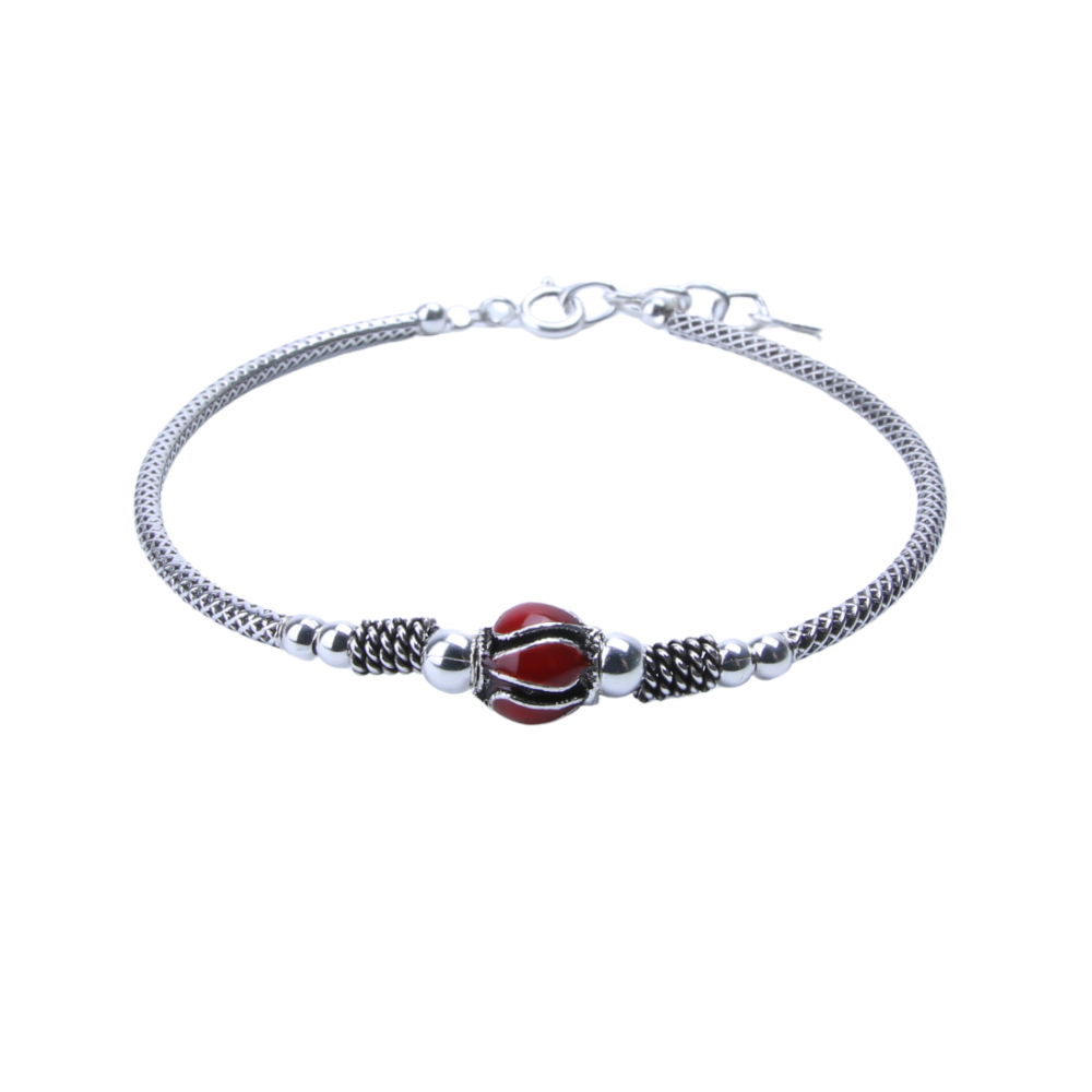 Zilveren armband Emaille bedel - 4