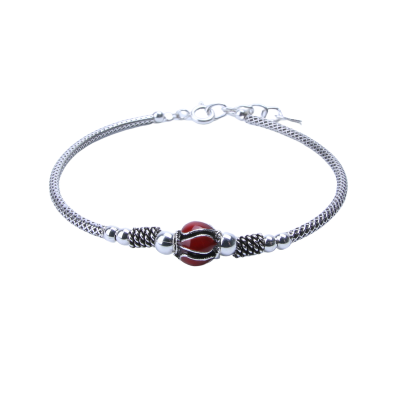 Zilveren armband Emaille bedel - 4