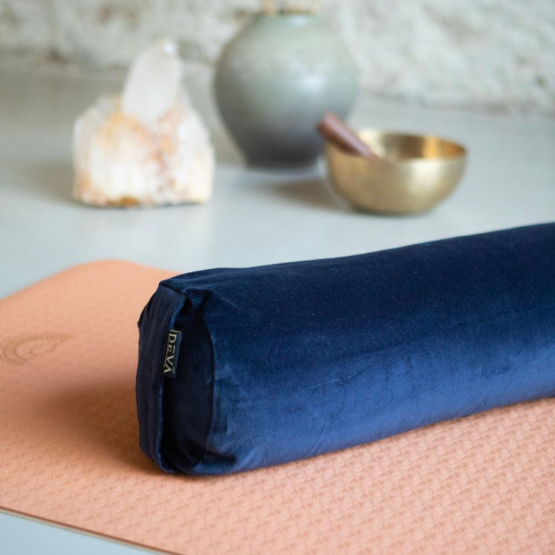 Deva Yoga - Bolster velvet katoen - Dark Blue