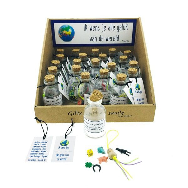 Geluksflesje met 7 gelukssymbolen