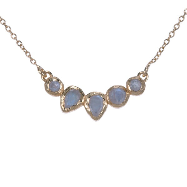 Zilveren choker Maansteen Gold Plated