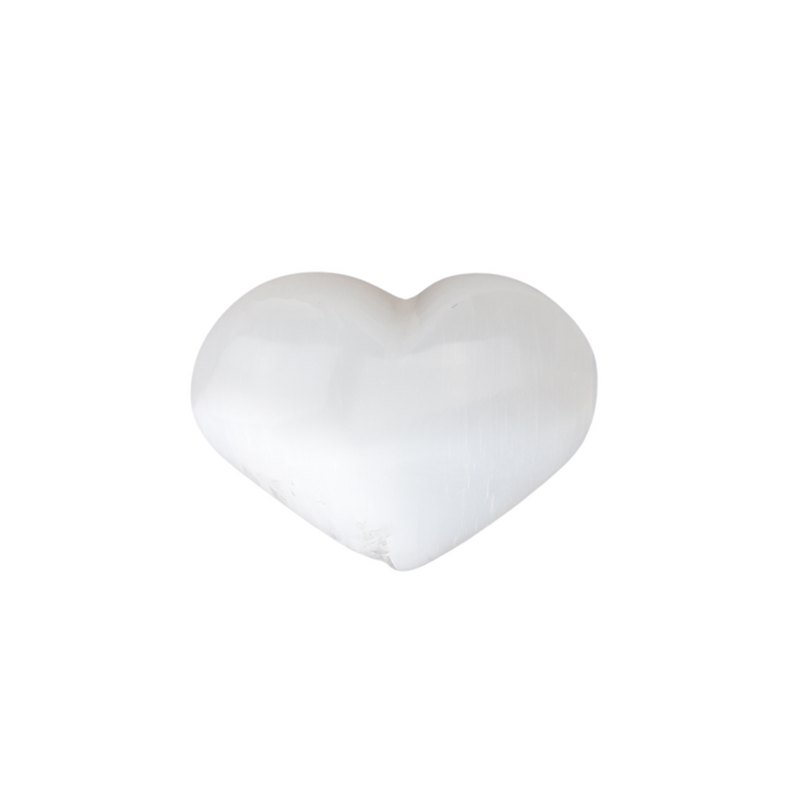 Seleniet Hart knuffelsteen wit 6-7cm