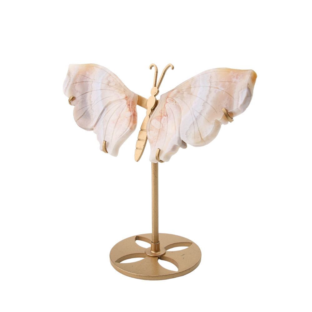 Vlinder Roze Agaat op standaard - 7