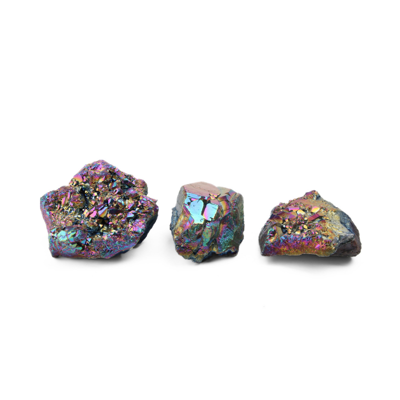 Titanium Aura Amethist Ruw Set – 4