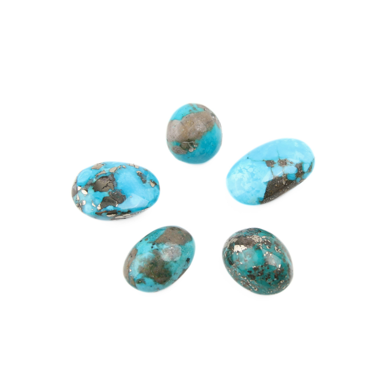 Turkoois met Pyriet Trommelsteen