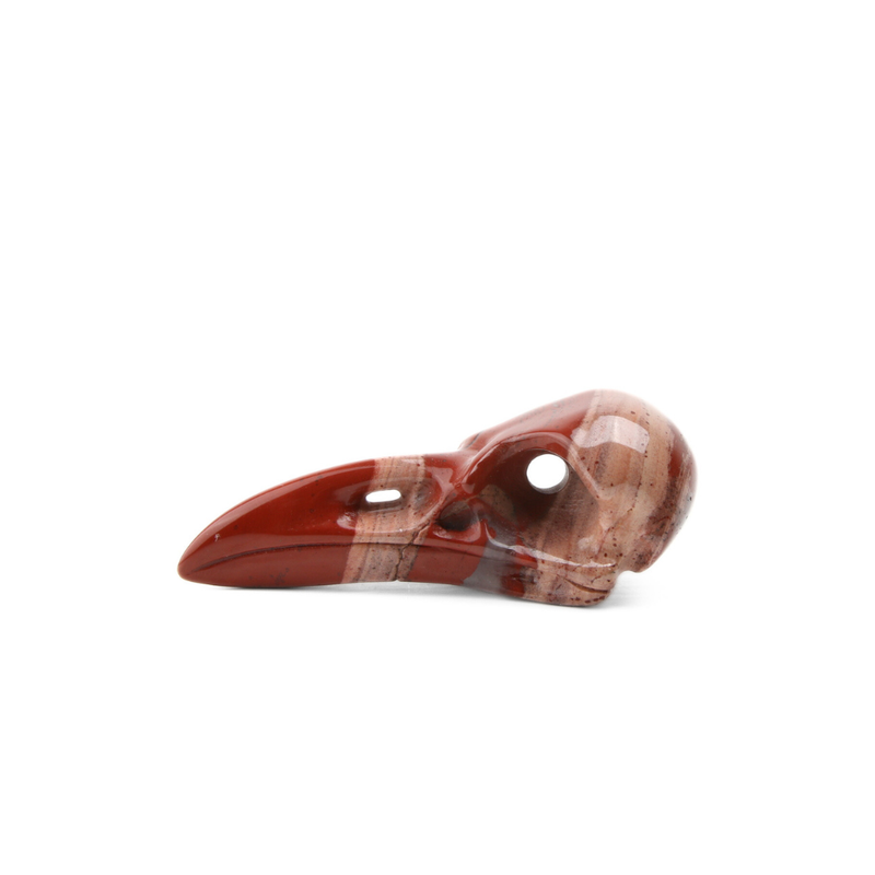 Jaspis Rood Raven Skull - 1