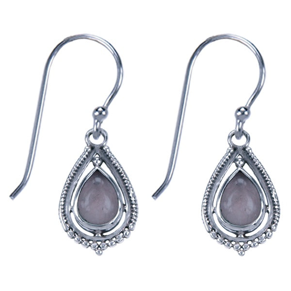 Zilveren oorbellen Rozenkwarts - 10