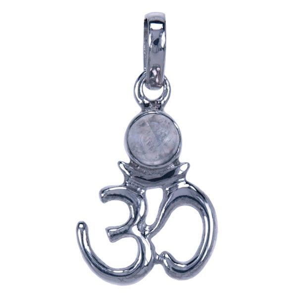Symbool Hanger Aum met Maansteen
