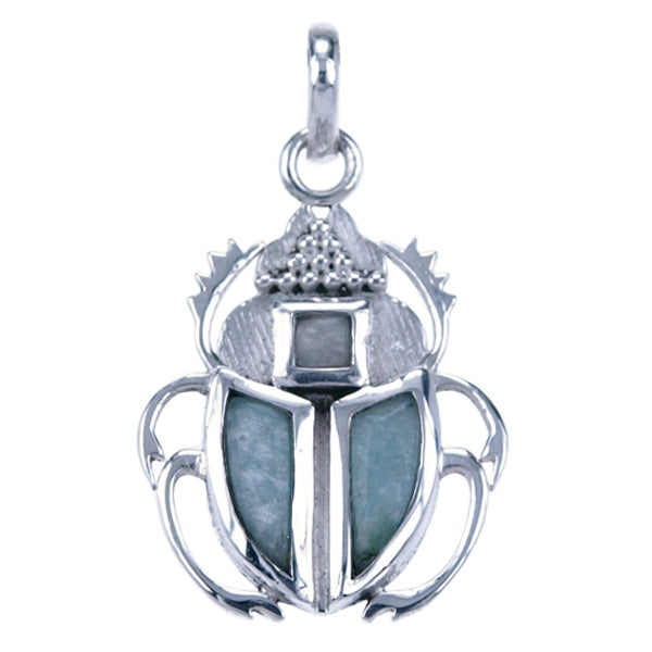 Zilveren Hanger Scarabee Amazoniet