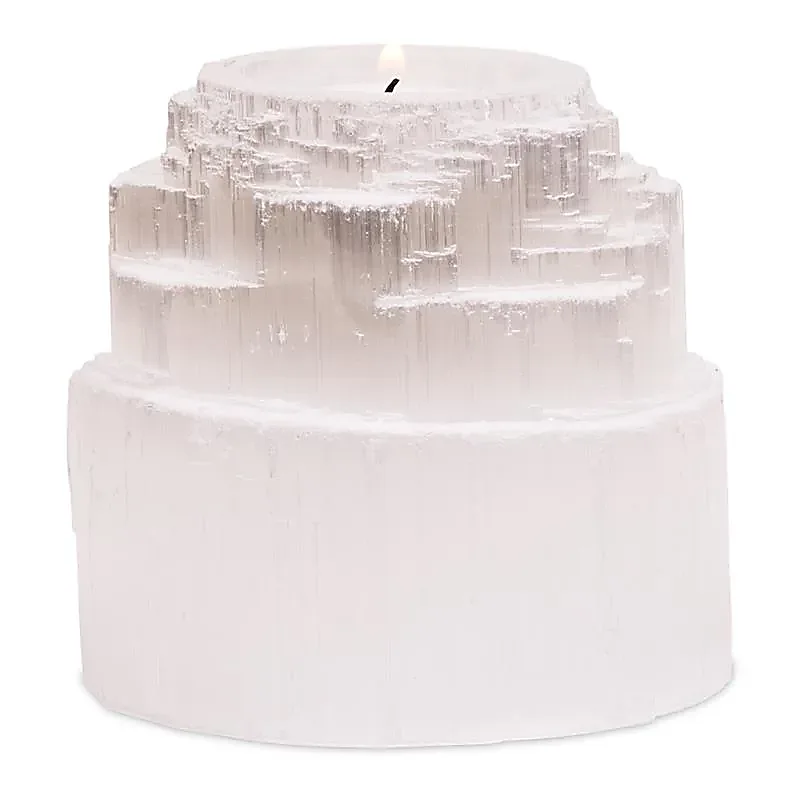 Sfeerlicht seleniet theelicht waterval 8cm