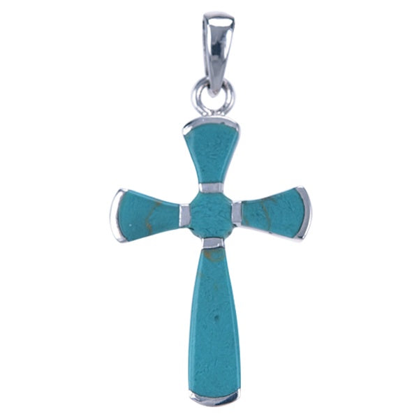 Symbool Hanger Kruis met Turkoois - 2