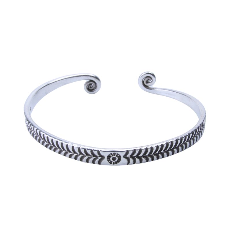 Zilveren bangle armband Bali style - 1
