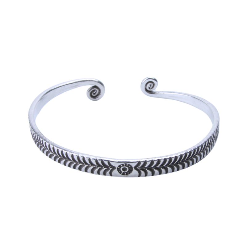 Zilveren bangle armband Bali style - 2