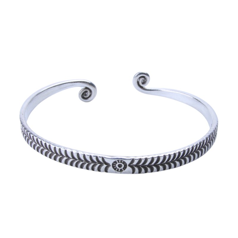 Zilveren bangle armband Bali style - 3
