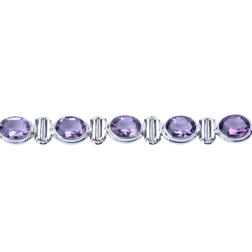 Zilveren armband Amethist - 2