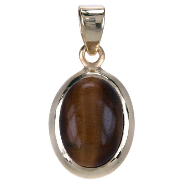 Zilveren hanger Tijgeroog Gold Plated - 2