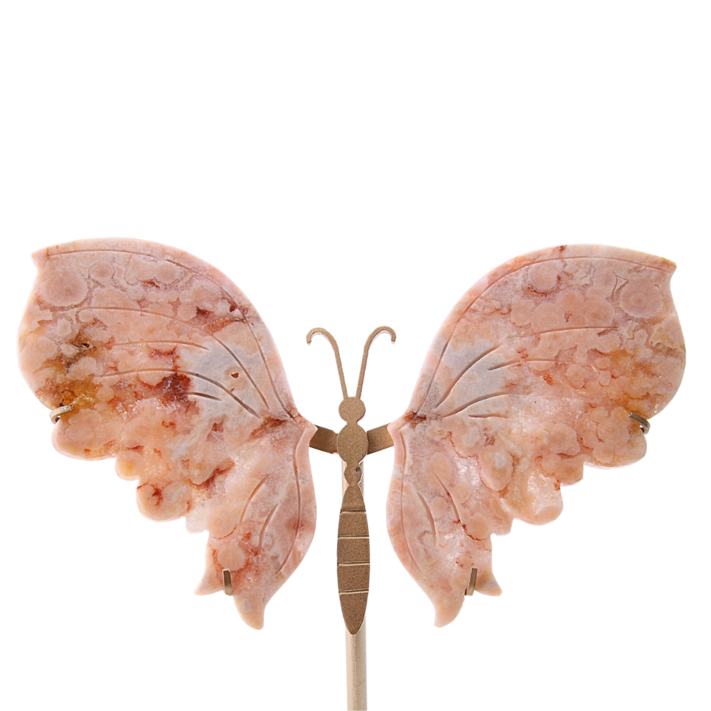 Vlinder Roze Agaat op standaard - 6