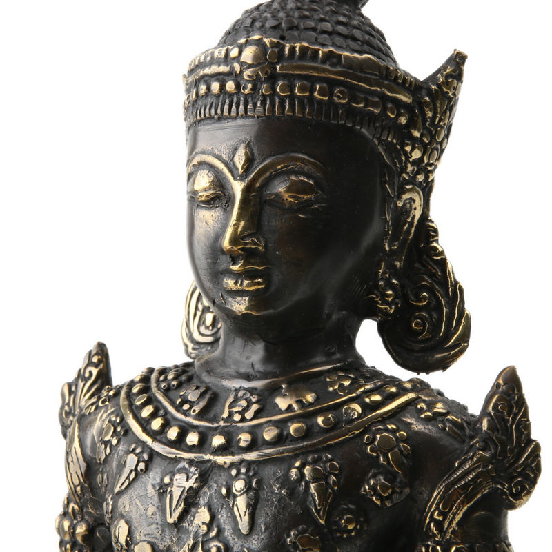 Boeddha met Kroon op Lotus Dhyana Mudra Messing