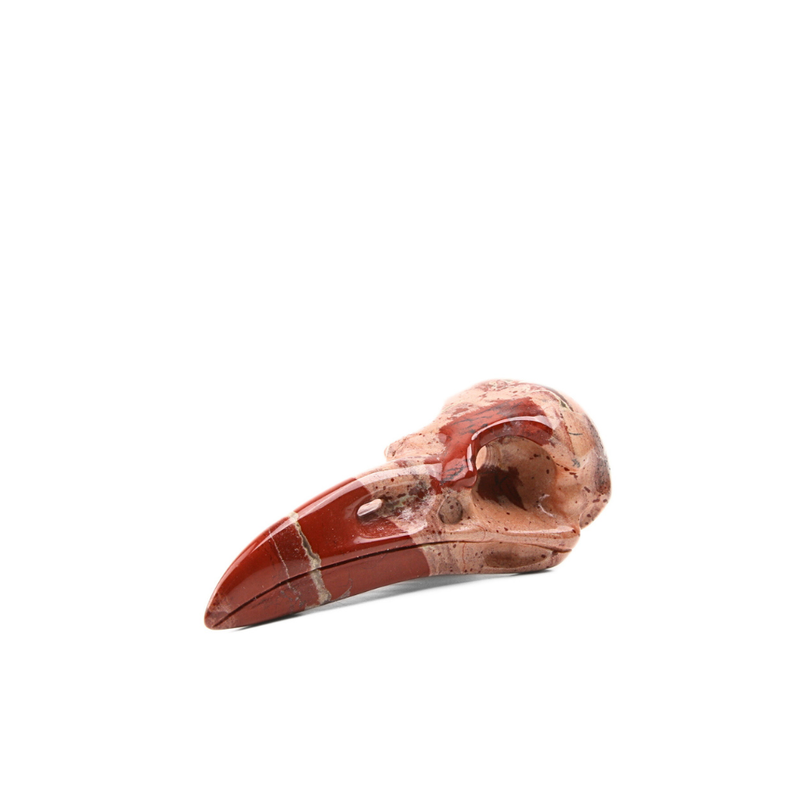Jaspis Rood Raven Skull - 2