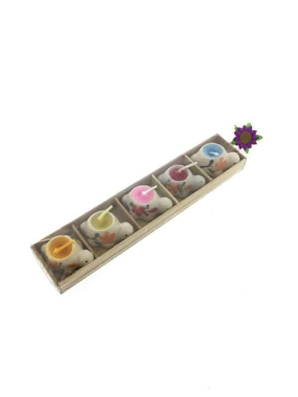 Mini kaarsjes schildpad (set van 5 )
