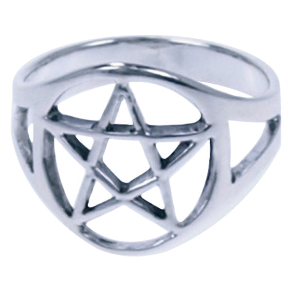 Zilveren ring Pentagram
